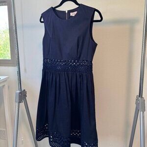 Ted Baker Womens Scoop Neck Sleeveless Knee-Length Cut-Out Dress Black Size 8